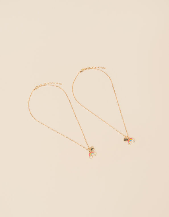 Girls 'BFF' Rainbow Necklace Set of Two, , large
