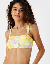 Sunflower Square Bandeau Bikini Top, Yellow (YELLOW), large