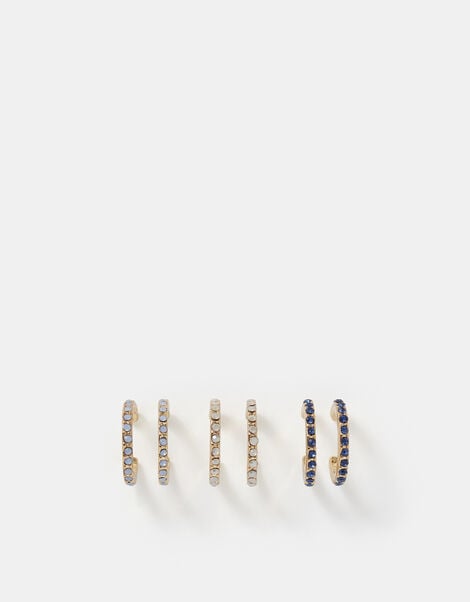 3-Pack Stone Hoop Earrings, , large
