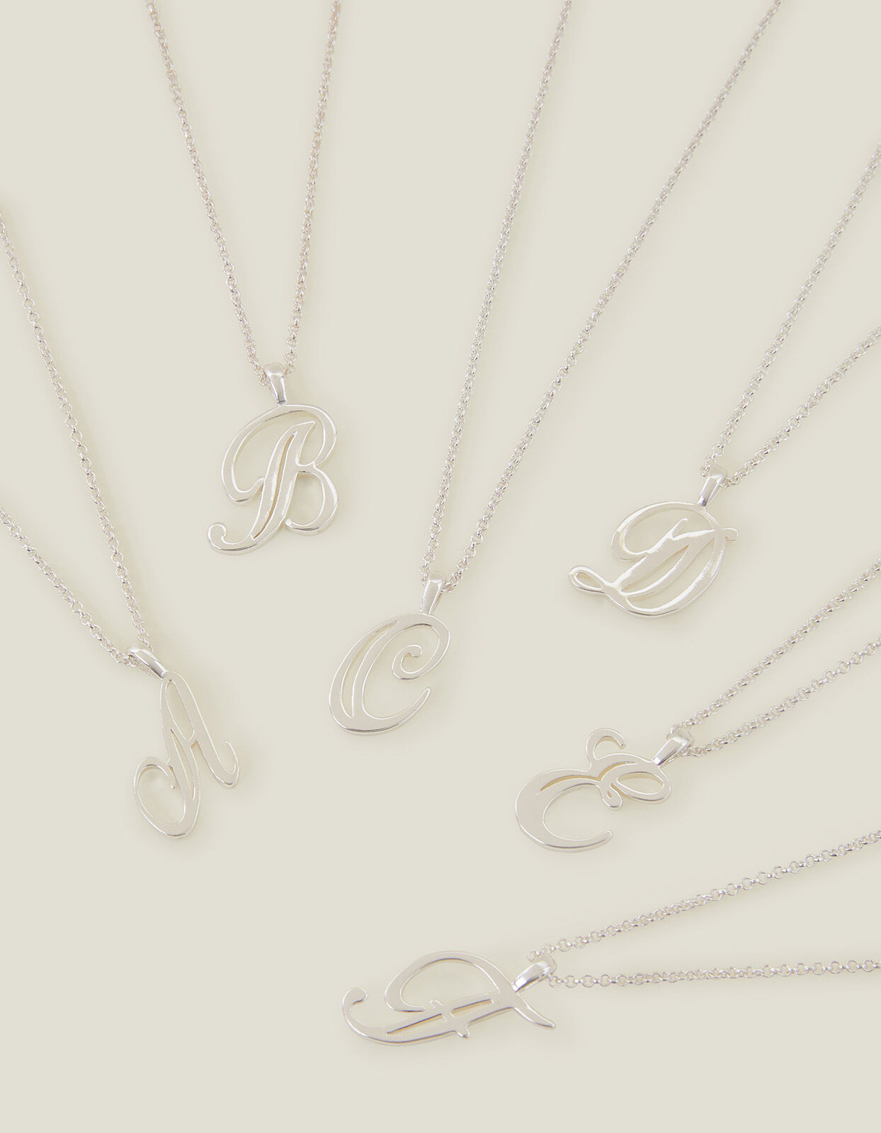 Silver plated initial necklace sale