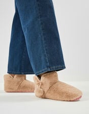 Fluffy Braided Slipper Boots, Natural (NATURAL), large