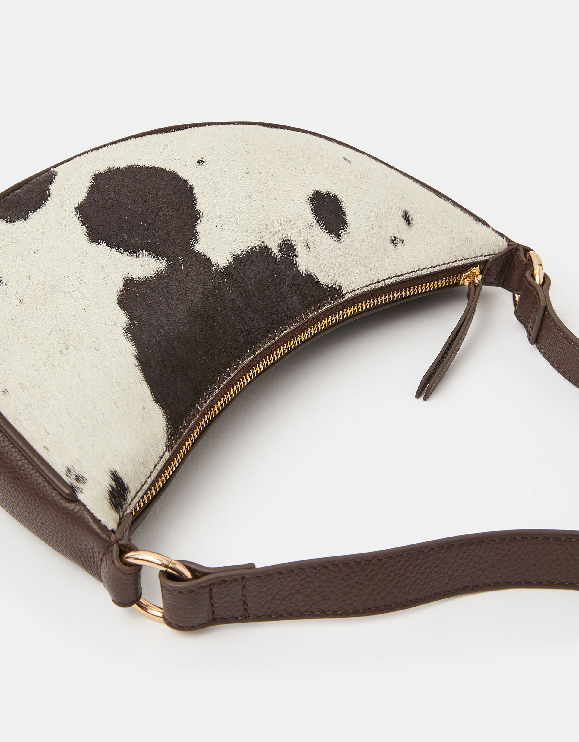 【schott】Cow leather body bag Cow hide cow skin shoulder to crossbody bag separate zipped red
