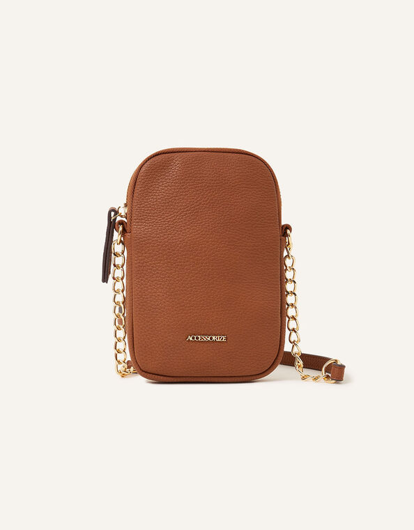Chain Strap Phone Purse, Tan (TAN), large
