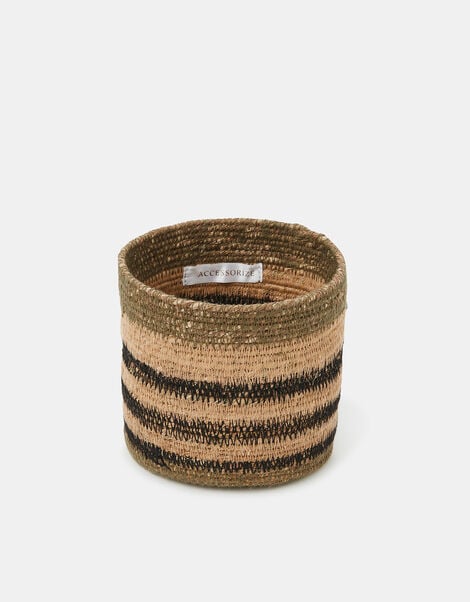 Small Stripe Seagrass Indoor Planter, , large