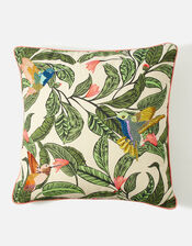 Botanical Birds Embroidered Cushion Cover, , large
