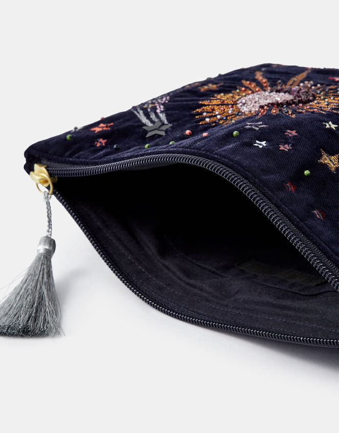 Celestial Embellished Velvet Pouch, , large