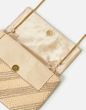 Beaded Stripe Clutch Bag, Nude (NUDE), large