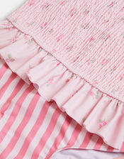 Girls Floral Stripe Tankini Set, Pink (PINK), large