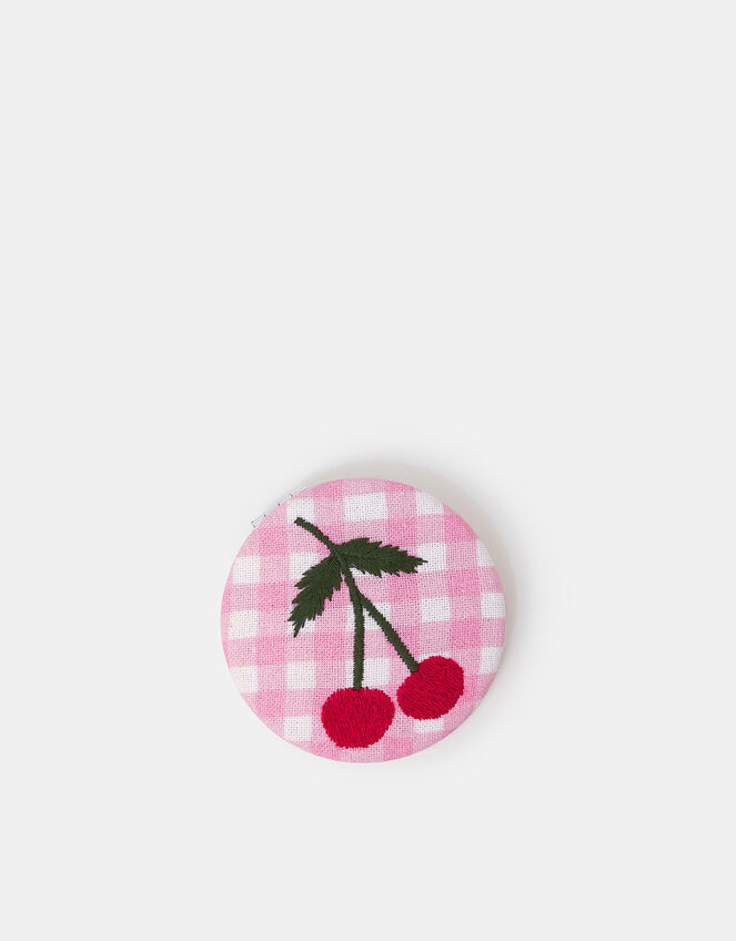 Cherry Gingham Compact Mirror, , large