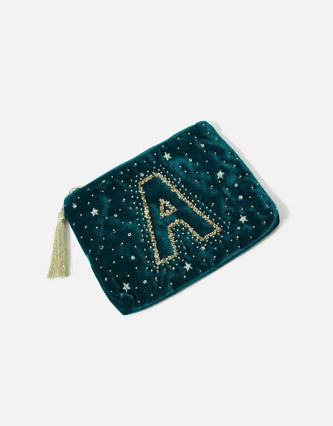 Initial Pouch Bag, Teal (TEAL), large