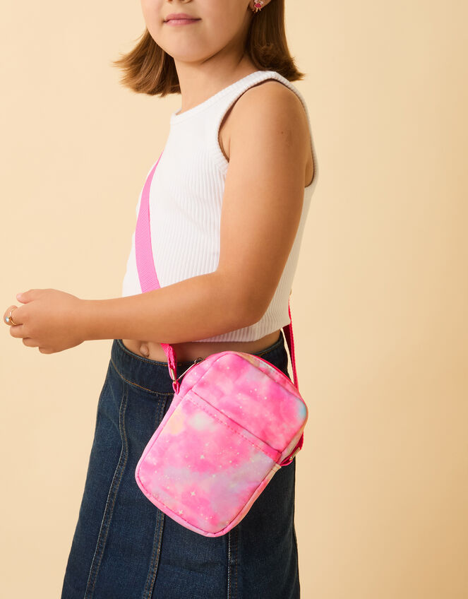 Girls Galaxy Print Crossbody Bag, , large