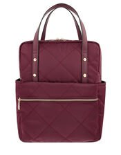Emmy Vegan Quilted Backpack, Red (BURGUNDY), large