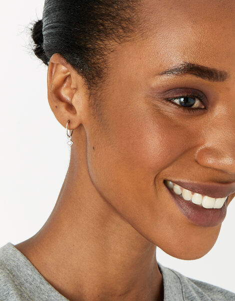 Platinum Plated Pave Hoop and Studs 6 Pack, , large