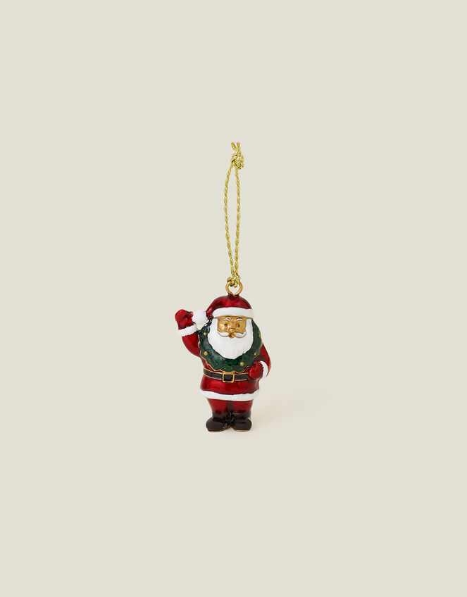 Enamel Happy Santa Hanging Decoration, , large