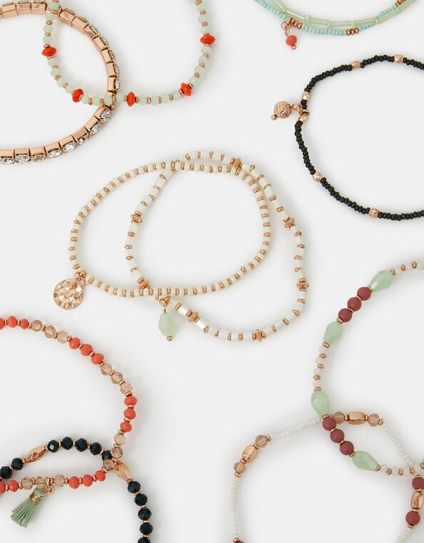 Beaded Charm Stretch Bracelet Multipack, , large