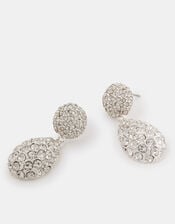 Double Drop Diamanté Earrings, , large