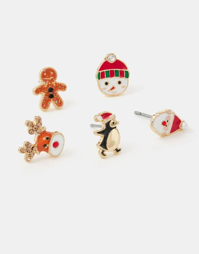 5-Pack Christmas Friends Stud Earrings, , large