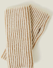Rib Knit Fingerless Gloves, Natural (NATURAL), large