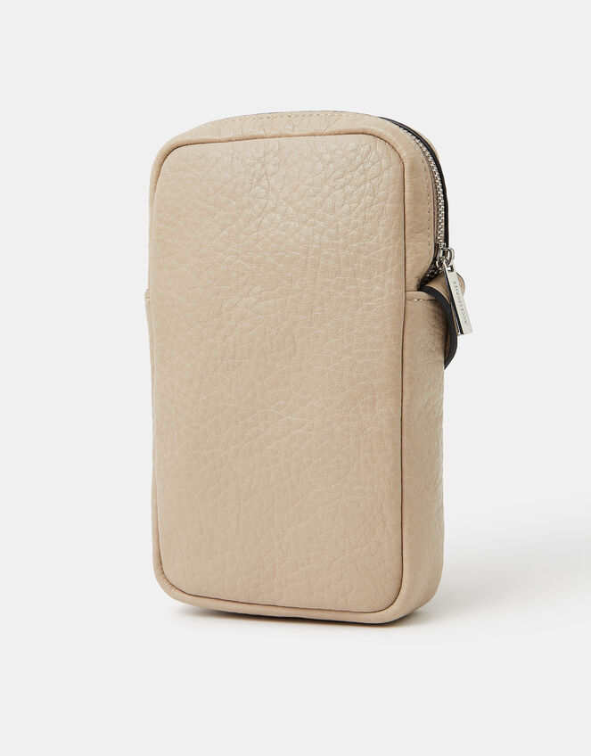 Faux Leather Crossbody Phone Bag, Mink (MINK), large