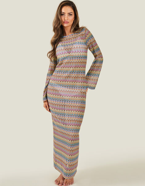 Zig Zag Crochet Dress, BRIGHTS MULTI, large