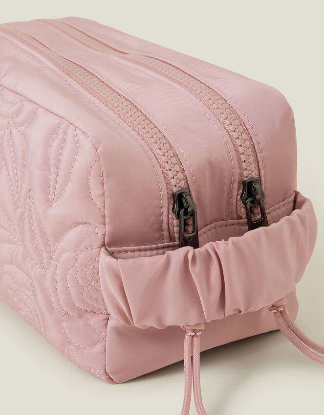 Floral Quilted Nylon Make Up Bag, , large