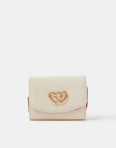 Double Heart Faux Leather Purse, , large