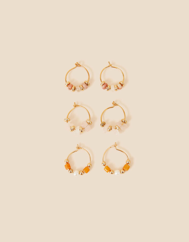 Set of 3 hoop earrings clearance