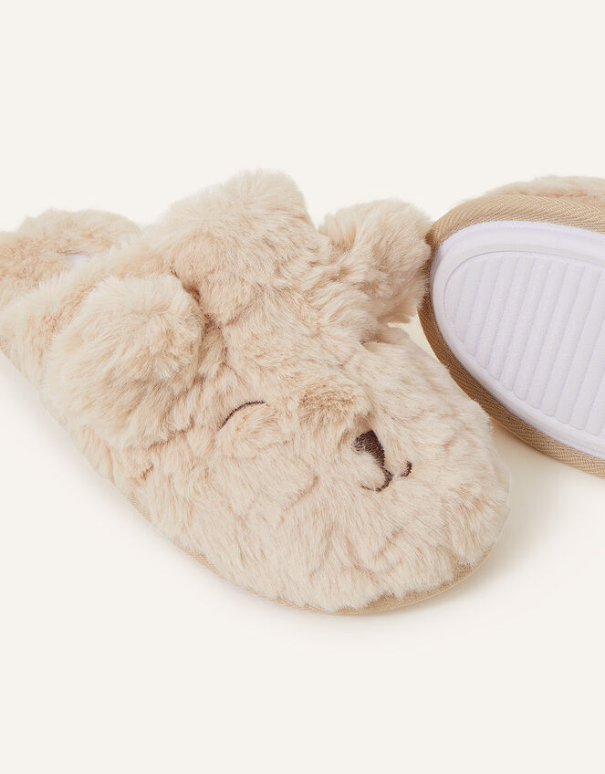 Teddy Mule Slippers, Cream (CREAM), large