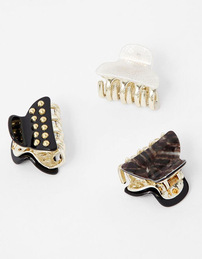 Studded Mini Bulldog Clip Set Hair bands & Scrunchies Accessorize UK