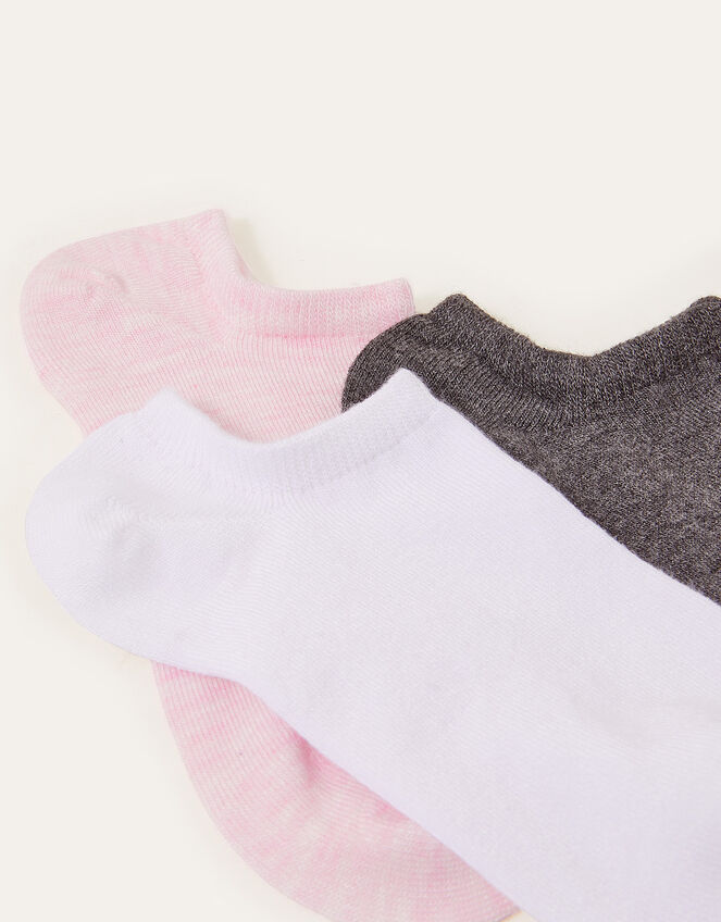 Supersoft Cotton Ankle Socks Set of Three , Multi (PASTEL-MULTI), large