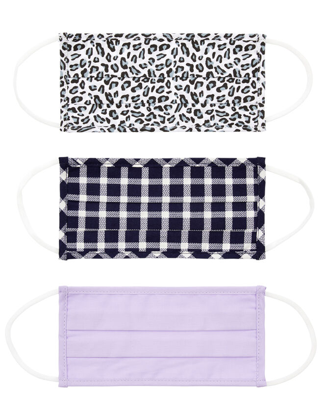 Face Covering Set of Three in Pure Cotton, , large