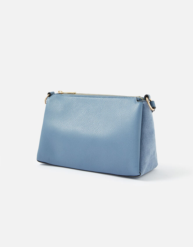Sofia Suedette Cross-Body Bag, Blue (BLUE), large