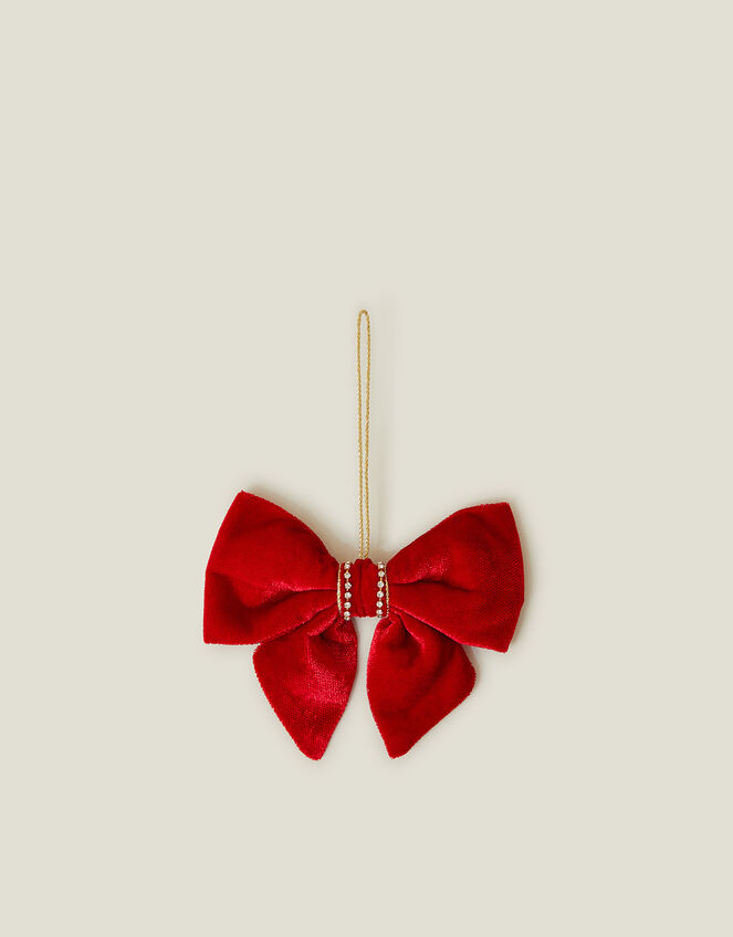 Velvet Bow Christmas Tree Decoration, , large