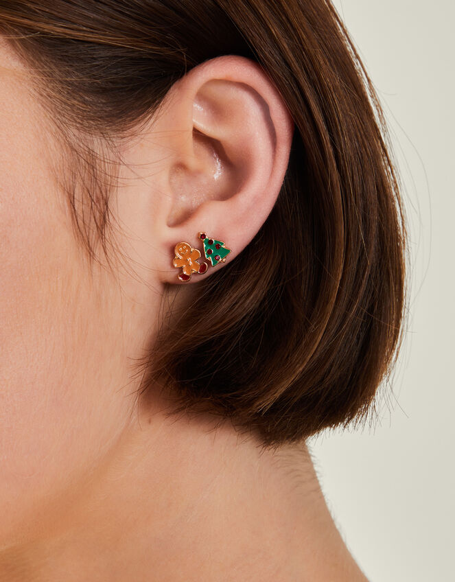 5-Pack Glitter Christmas Stud Earrings, , large