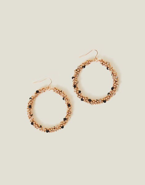 Chunky Bead Hoop Earrings, , large