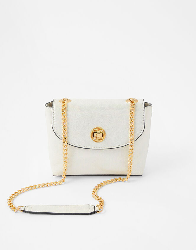 Mini Metallic Bag, White (WHITE), large