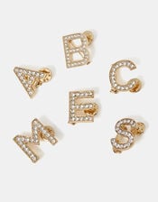 Sparkle Initial Brooch, White (CRYSTAL), large