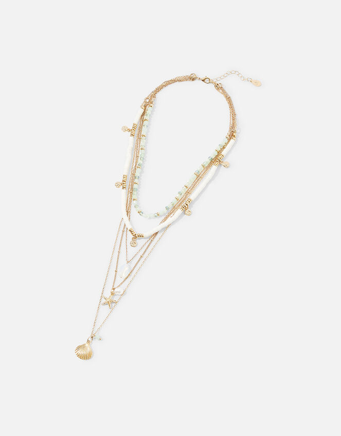 Seascape Bead and Charm Layered Necklace, , large