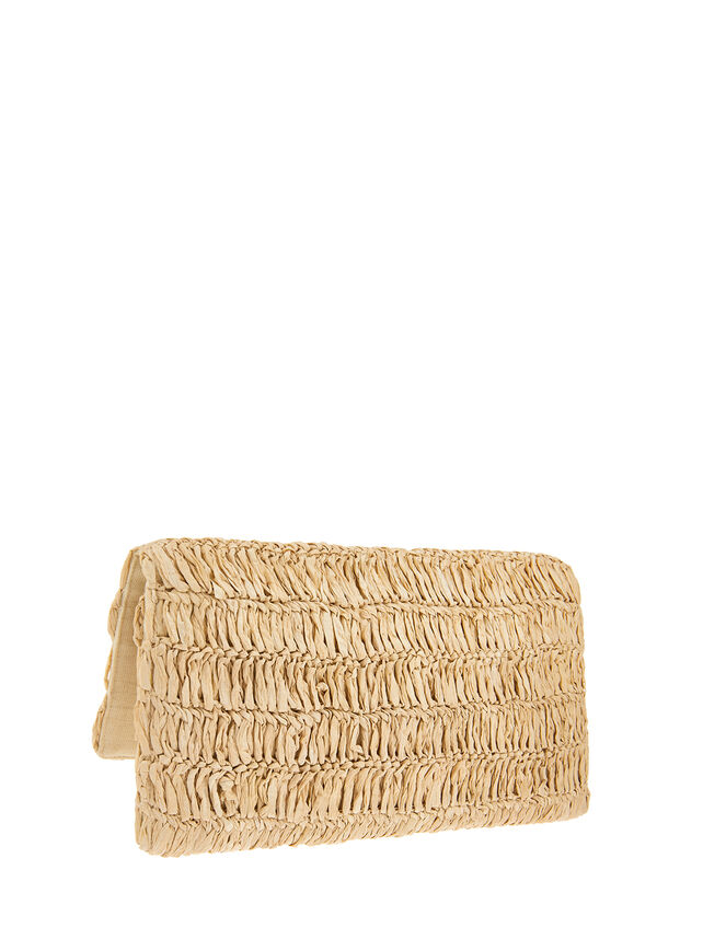 Raffia Seashell Clutch Bag, , large