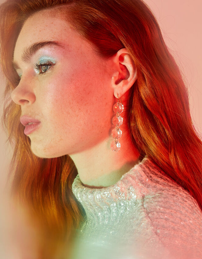 Statement Cut Crystal Earrings, , large