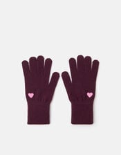 Plain Heart Touch Screen Gloves, , large
