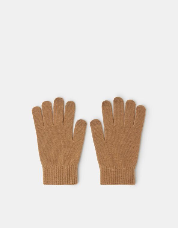 Stretch Touchscreen Gloves, Camel (CAMEL), large