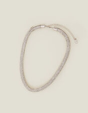 Rhinestone Tube Necklace, , large