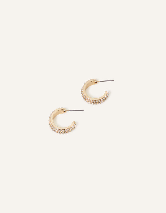 Pearl and Crystal Hoops, , large