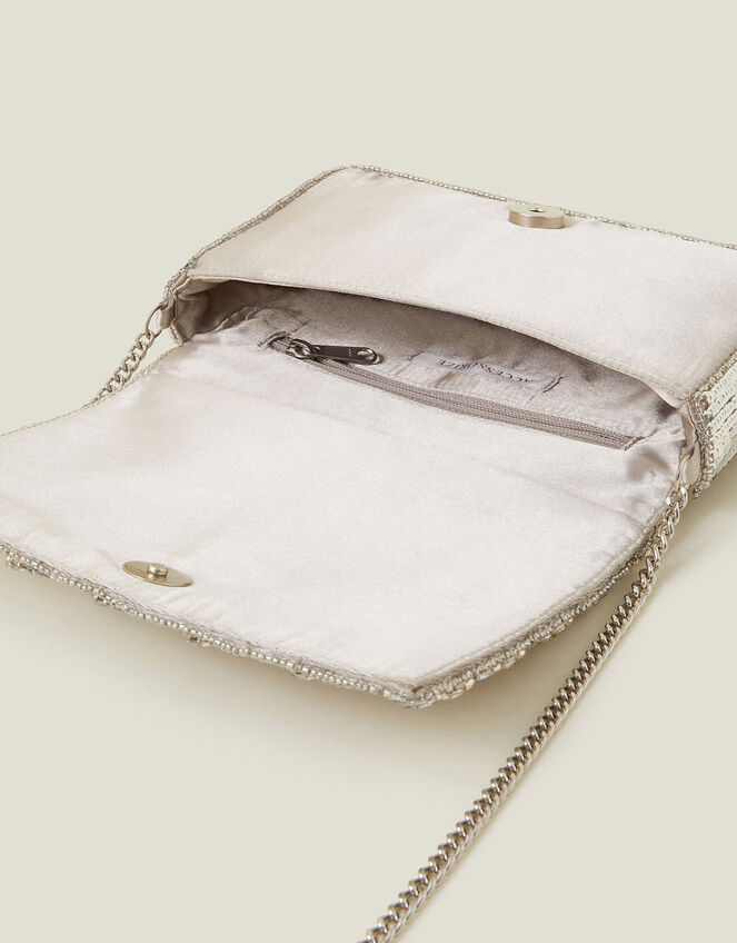 Hand Beaded Diamante Clutch Bag, , large