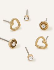 Heart Sparkle Earrings Set of Three, , large