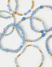 8-Pack Glass Beaded Stretch Bracelets, , large