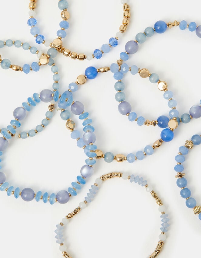 8-Pack Glass Beaded Stretch Bracelets, , large
