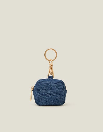 Denim Earbud Case Keyring, , large
