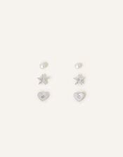 Heart Stud Earrings Set of Three, , large